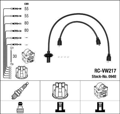 NGK 0948 комплект проводов зажигания на VW KAEFER кабрио (15)