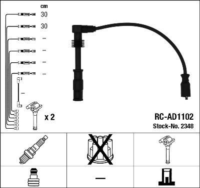 NGK 2348 Провода высоковольтные RC-AD1102 AUDI A4 VW Passat