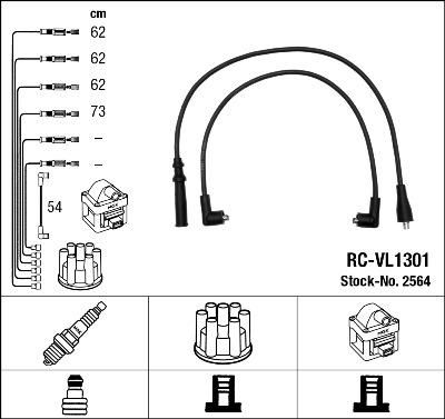 NGK 2564 комплект проводов зажигания на VOLVO 340-360 (343, 345)
