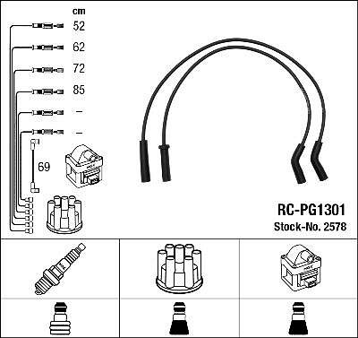 NGK 2578 комплект проводов зажигания на PEUGEOT 605 (6B)