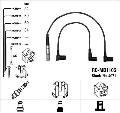 NGK 4071 комплект проводов зажигания на MERCEDES-BENZ седан (W123)