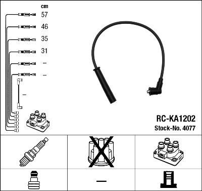 NGK 4077 комплект проводов зажигания на KIA RIO универсал (DC)