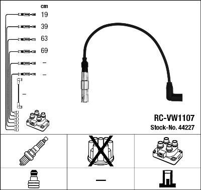 NGK 44227 Провода в/в VW BORA/GOLF/TOURAN RC-VW1107