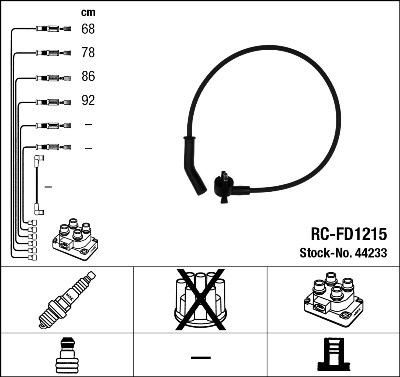 NGK 44233 комплект проводов зажигания на FORD KA (RB_)