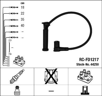 NGK 44250 Провода высоковольтные RC-FD1217 FORD RC-FD1217