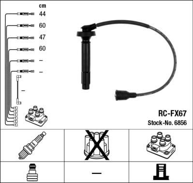 NGK 6856 Провода высоковольтные RC-FX67 SUBARU Forester 2.0/09.02, Impreza 2.0/12.00, Laga