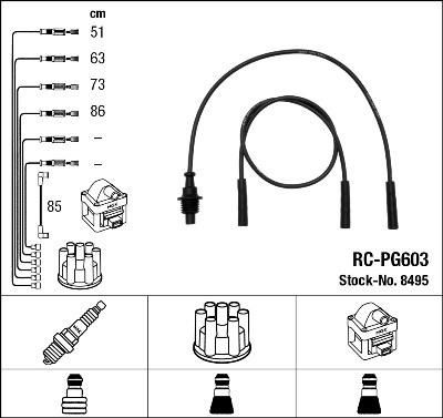 NGK 8495 комплект проводов зажигания на PEUGEOT 309 II (3C, 3A)