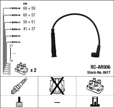 NGK 8617 комплект проводов зажигания на ALFA ROMEO 164 (164)