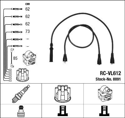 NGK 8891 комплект проводов зажигания на VOLVO 240 (P242, P244)