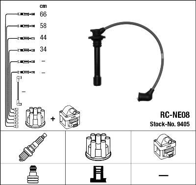 NGK 9405 Провода зажигания Nissan Primera P11 1996-02 2.0 (2244073C10)