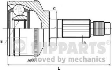 NIPPARTS ШРУС HONDA CIVIC 1.4/1.5 95>01 нар.(ABS) (44011-S04-951, J2824125)