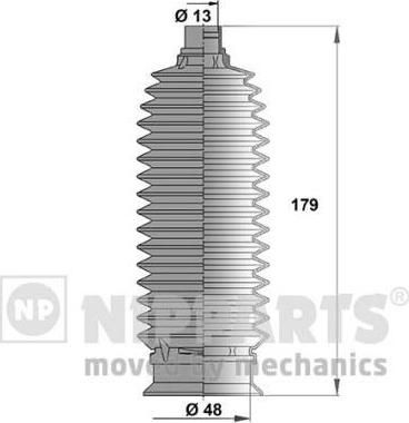 Nipparts Пыльник рулевой тяги KIA PICANTO 04- (J2840303)