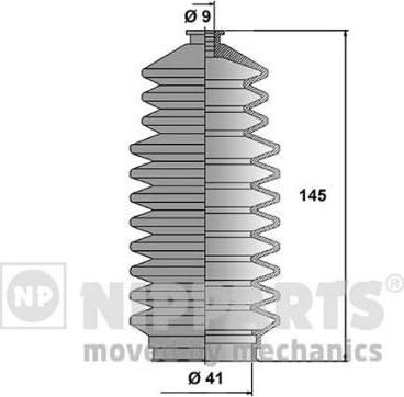 NIPPARTS Пыльник рулевой рейки NISSAN SUNNY 90-00 (48203-53Y01, J2841009)