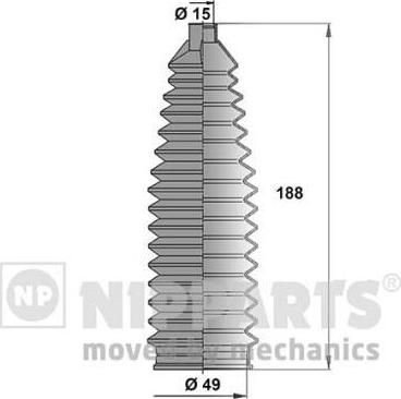 NIPParts J2842022 комплект пылника, рулевое управление на TOYOTA COROLLA Liftback (_E11_)