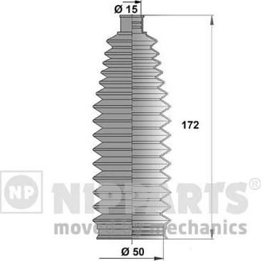 NIPPARTS Пыльник рулевой рейки TOYOTA Rav4 00-05 (45535-13010, J2842023)