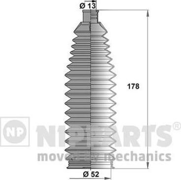 NIPParts J2842027 комплект пылника, рулевое управление на TOYOTA YARIS (SCP1_, NLP1_, NCP1_)