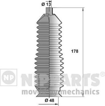 NIPPARTS Пыльник рулевой тяги MAZDA 626 (GA2A-32-12X, J2843004)