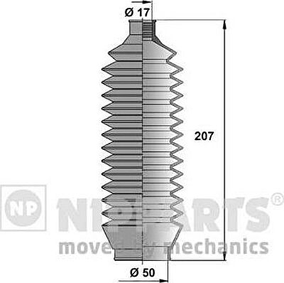 NIPPARTS Пыльник рул.тяги (к-т)MITSUBISHI PAJERO 02- (MR510272, J2845008)