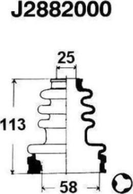 NIPParts J2882000 комплект пылника, приводной вал на TOYOTA CAMRY Liftback (_V1_)