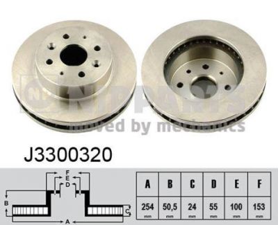 NIPPARTS Диск тормозной KIA RIO 1.4/1.6 05> передний вент. (51712FD300, J3300320)