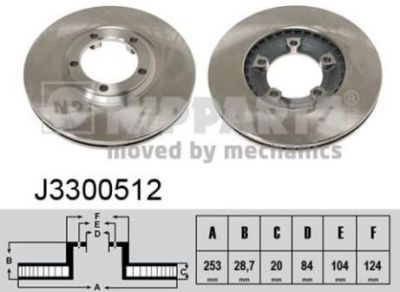 NIPPARTS Диск тормозной передний вент. HYUNDAI H 100 93-> (58129-44010, J3300512)