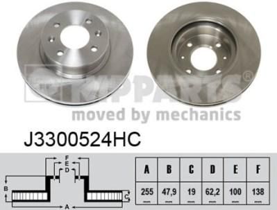 NIPParts J3300524HC тормозной диск на HYUNDAI ACCENT III седан (MC)