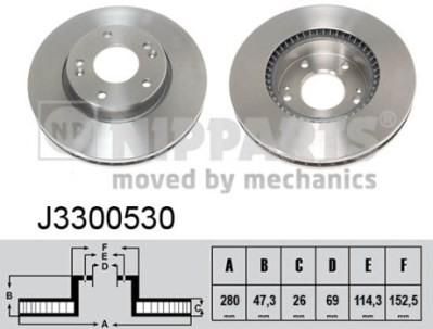 NIPPARTS Диск тормозной HYUNDAI TUCSON >06/i30 09>/KIA CEED 06> передний (517122C000, J3300530)