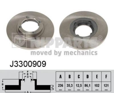 NIPPARTS Диск тормозной CHEVROLET SPARK 05-/DAEWOO MATIZ 98- передний (562138J, J3300909)