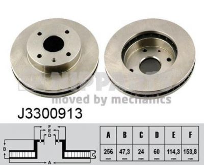 NIPPARTS Диск тормозной CHEVROLET LACETTI/EPICA/REZZO передний вент. (96549782, J3300913)