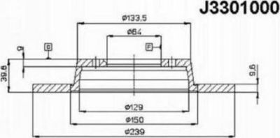 NIPParts J3301000 тормозной диск на NISSAN CHERRY II Traveller (VN10)