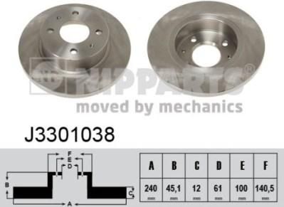 NIPParts J3301038 тормозной диск на NISSAN SUNNY II (N13)