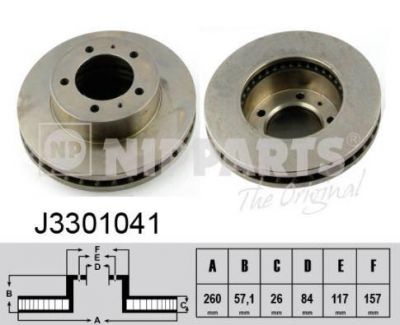 NIPParts J3301041 тормозной диск на NISSAN VANETTE автобус (C22)
