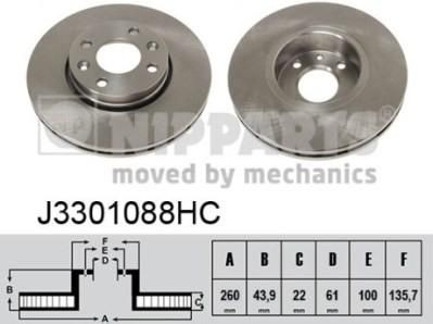 NIPParts J3301088HC тормозной диск на RENAULT LOGAN I универсал (KS_)