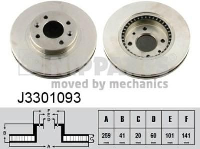 NIPParts J3301093 тормозной диск на RENAULT LOGAN I универсал (KS_)