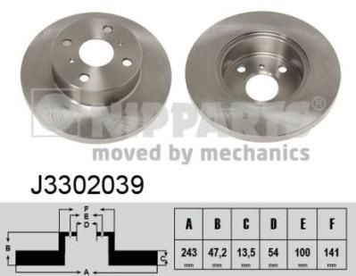 NIPParts J3302039 тормозной диск на TOYOTA COROLLA Liftback (_E8_)