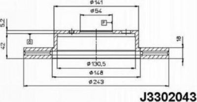 NIPParts J3302043 тормозной диск на TOYOTA COROLLA FX Compact (E8B)