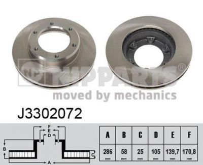 NIPPARTS Диск тормозной TOYOTA LAND CRUISER (J80) 4.0/4.2 90-97 передний (43512-60050, J3302072)