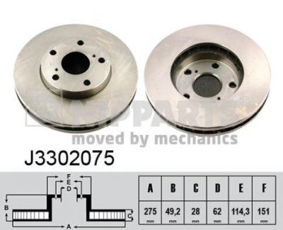 NIPPARTS Диск тормозной TOYOTA CAMRY 2.2/3.0 91-01/AVENSIS VERSO 2.0 01- передний (4351233060, J3302075)