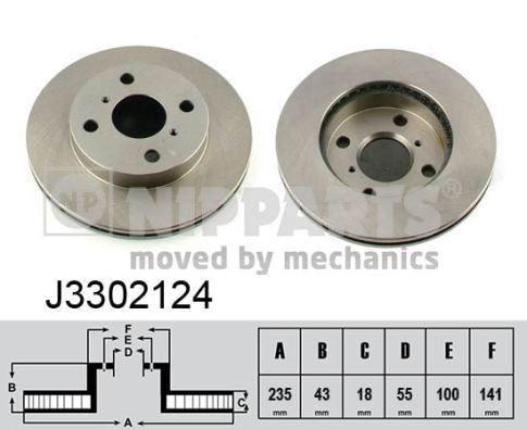 NIPPARTS Диск торм.пер. вент. TOYOTA YARIS 99-> 4351252020 (562169J, J3302124)