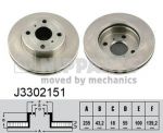 NIPPARTS Диск торм. TOYOTA YARIS 1.0/1.3 03- пер. вент. (562169J, J3302151)