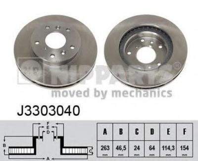 NIPPARTS Диск тормозной MAZDA 626 2.0-2.2 87-97 передний (GB253325XD, J3303040)