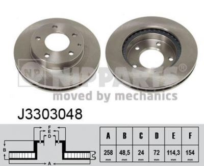 NIPPARTS Диск тормозной передний MAZDA 626 MX-6 XEDOS 87-02 (GA4Y-33-25X, J3303048)