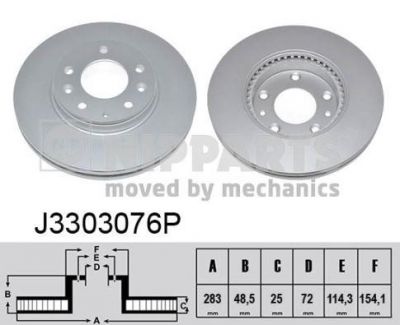 NIPParts J3303076P тормозной диск на MAZDA 6 (GG)