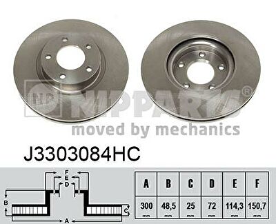 NIPParts J3303084HC тормозной диск на MAZDA 3 седан (BL)