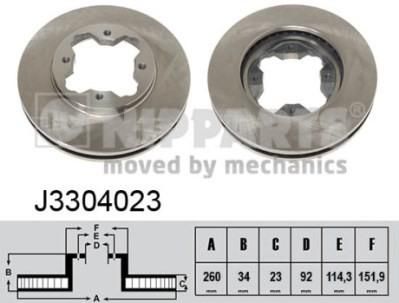 NIPPARTS Диск тормозной HONDA ACCORD 90-98/CIVIC 95-05/ROVER 600 93-99 передний (561671J, J3304023)