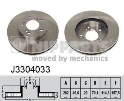 NIPPARTS Диск тормозной передний HONDA CR-V I 95>02 H-RV 97> PRELUDE 96>00 (45251-S2H-N00, J3304033)