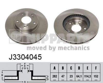 NIPPARTS Диск тормозной передний HONDA CIVIC 01-06 CR-V 02-06 STREAM 01- R15 (45251S7AE10, J3304045)