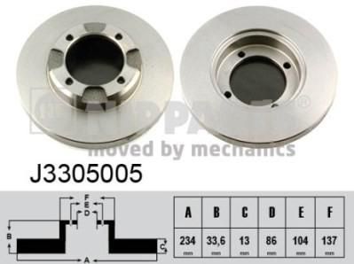 NIPParts J3305005 тормозной диск на MITSUBISHI LANCER IV (C6_A, C7_A)