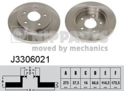 NIPParts J3306021 тормозной диск на DAIHATSU TERIOS (J2_)
