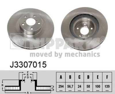 NIPPARTS Диск тормозной SUBARU FORESTER 03-/IMPREZA 94-/LEGACY 03- передний вент. (DF4104, J3307015)